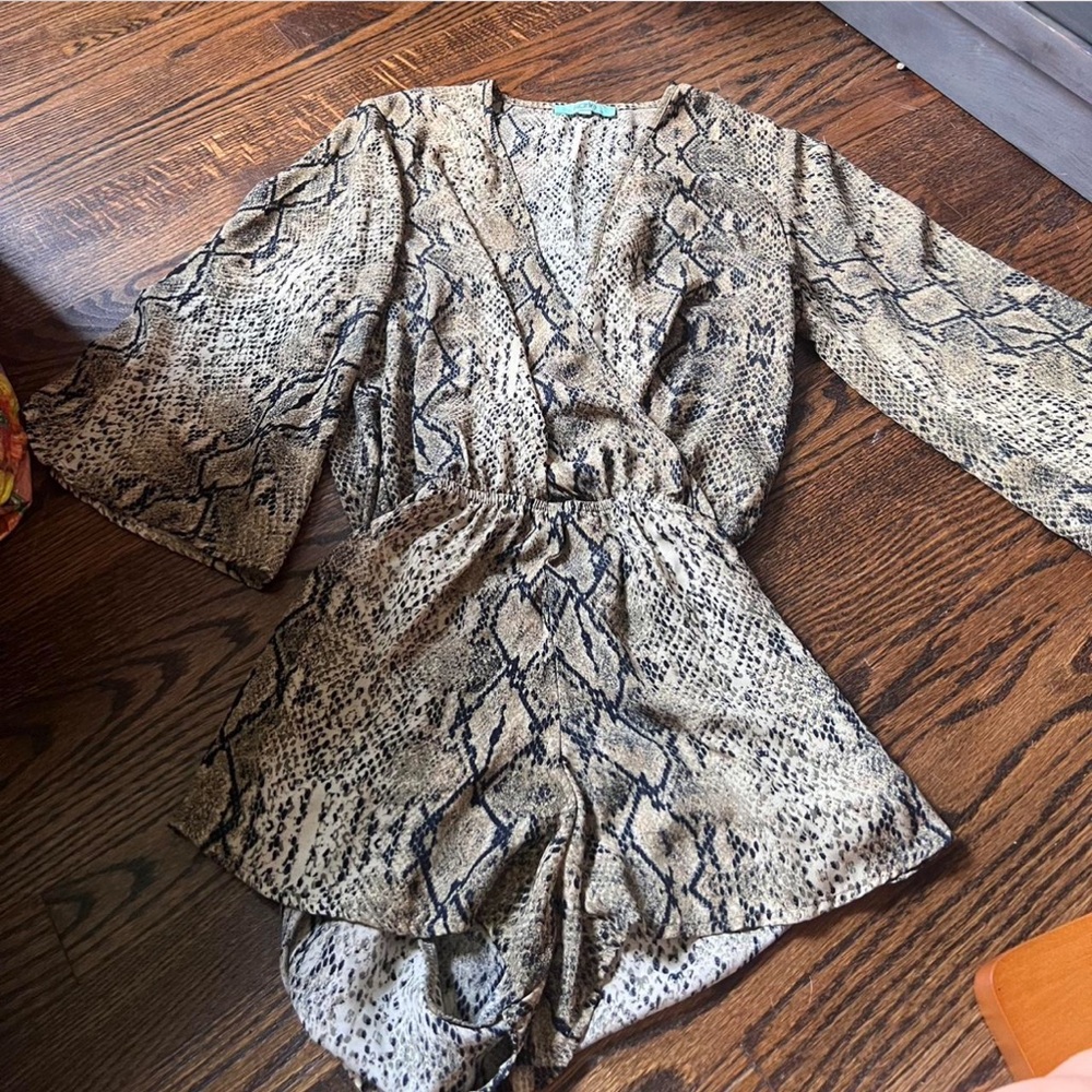 Snakeskin Print Romper